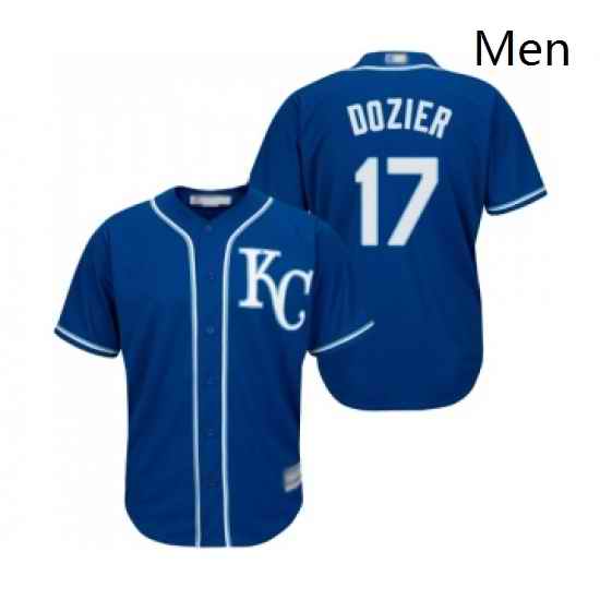 Mens Kansas City Royals 17 Hunter Dozier Replica Blue Alternate 2 Cool Base Baseball Jersey